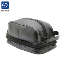 wholesale high quality leather  waterproof mens wash bag for travel